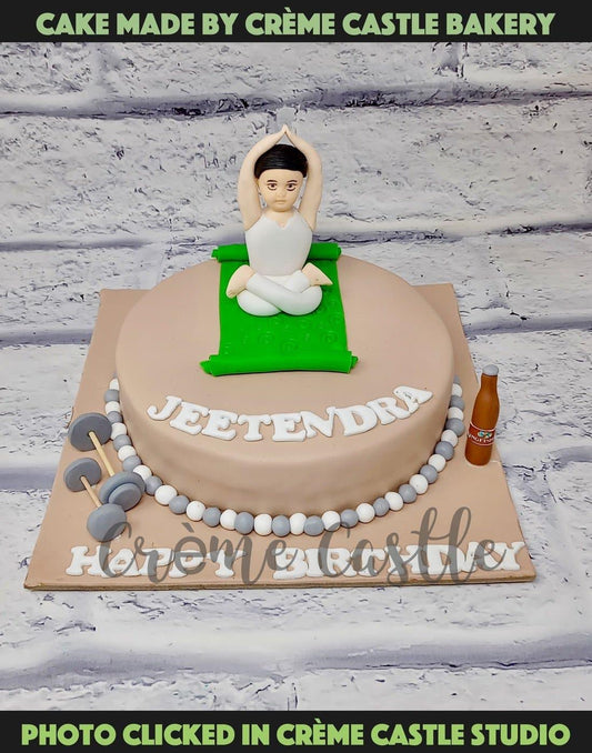 Yoga Theme Pose Cake - Creme Castle