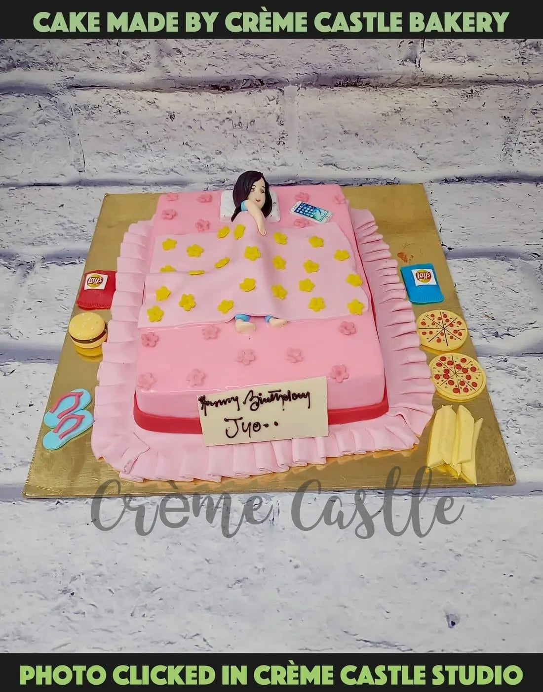 Sleeping on Bed Cake - Creme Castle