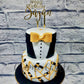 Golden Suit Cake - Creme Castle
