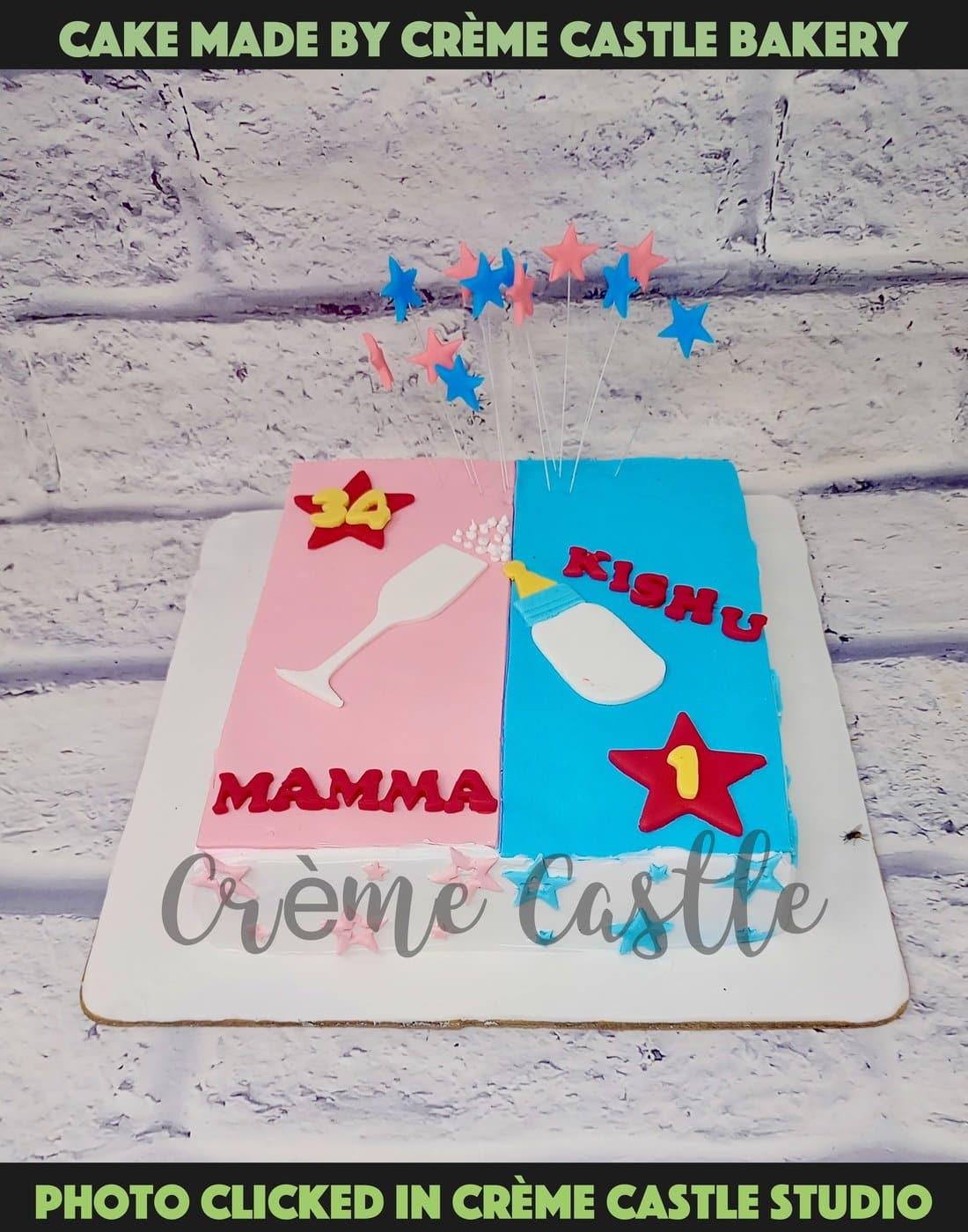 Baby Shower Glass Cake - Creme Castle