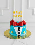 Blue Gold Gentleman Cake