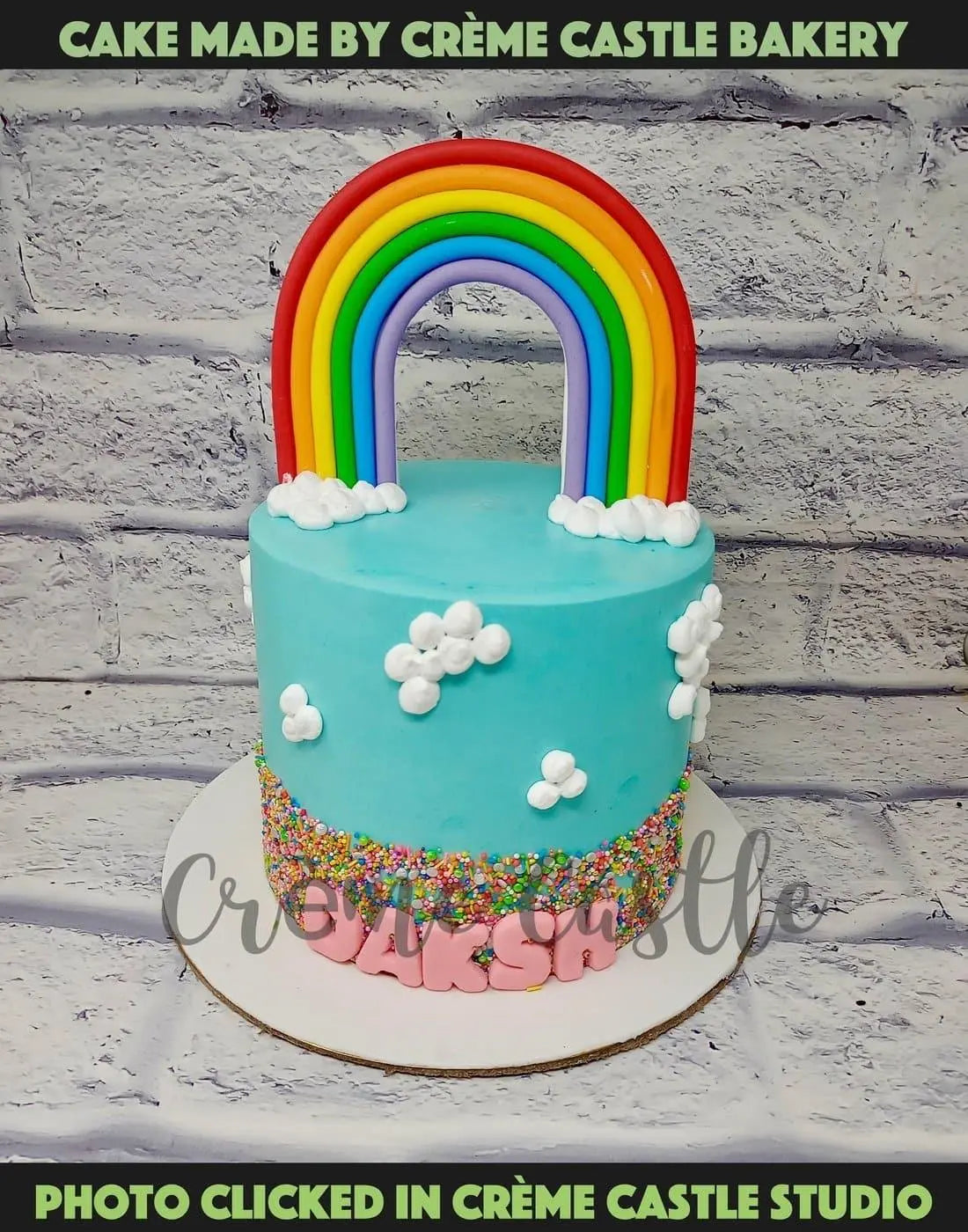 Blue Rainbow Cake - Creme Castle