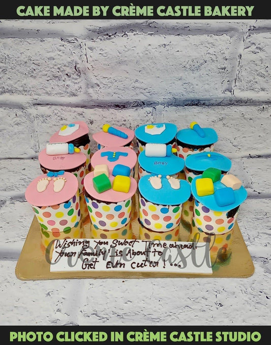 Baby Shower Feet Cupcake - Creme Castle