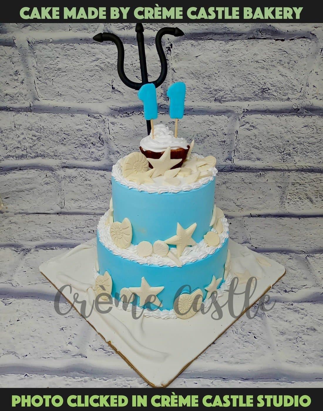 Aqua man Trident Cake - Creme Castle