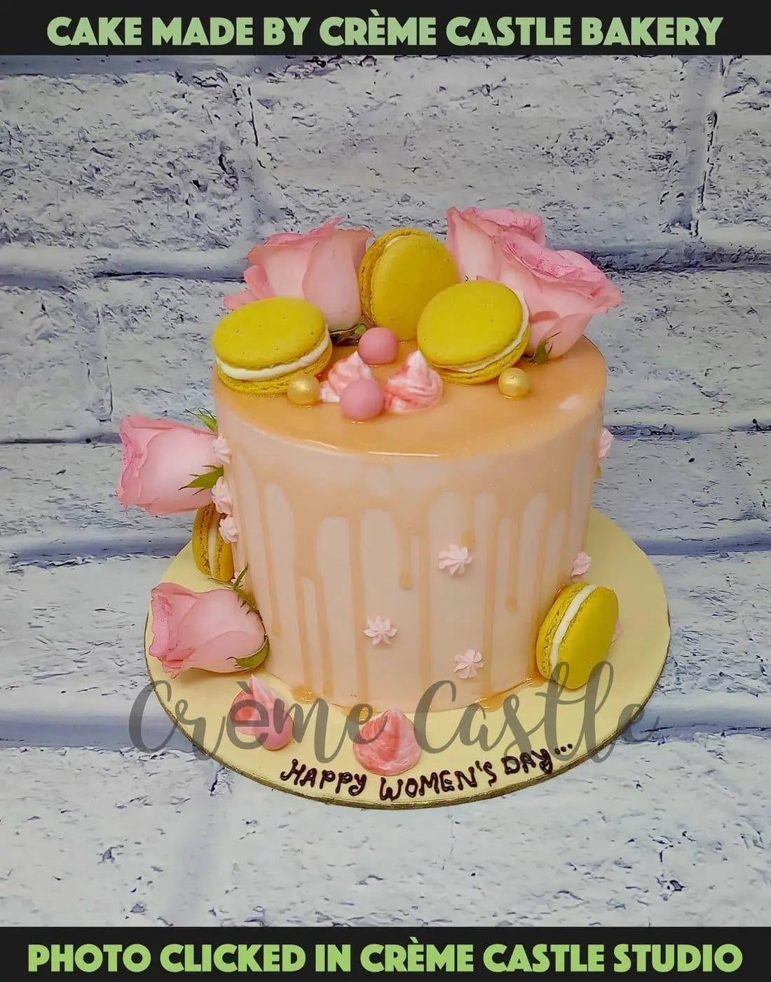 Orange Macaroon Cake - Creme Castle