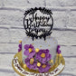 Grey Purple Floral Cake - Creme Castle