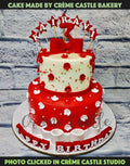 Red Floral Tier Cake