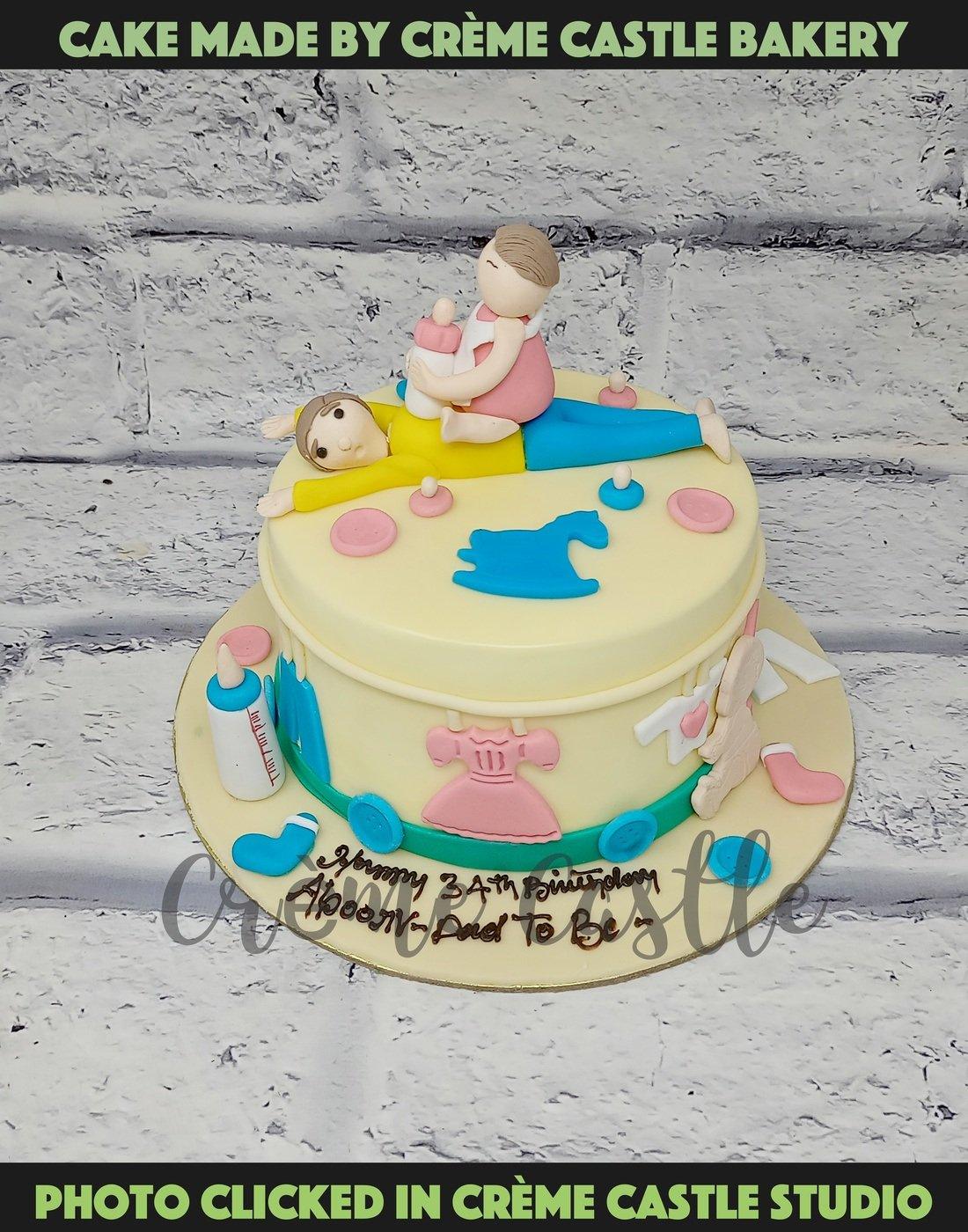 Baby Shower Clothes Cake - Creme Castle