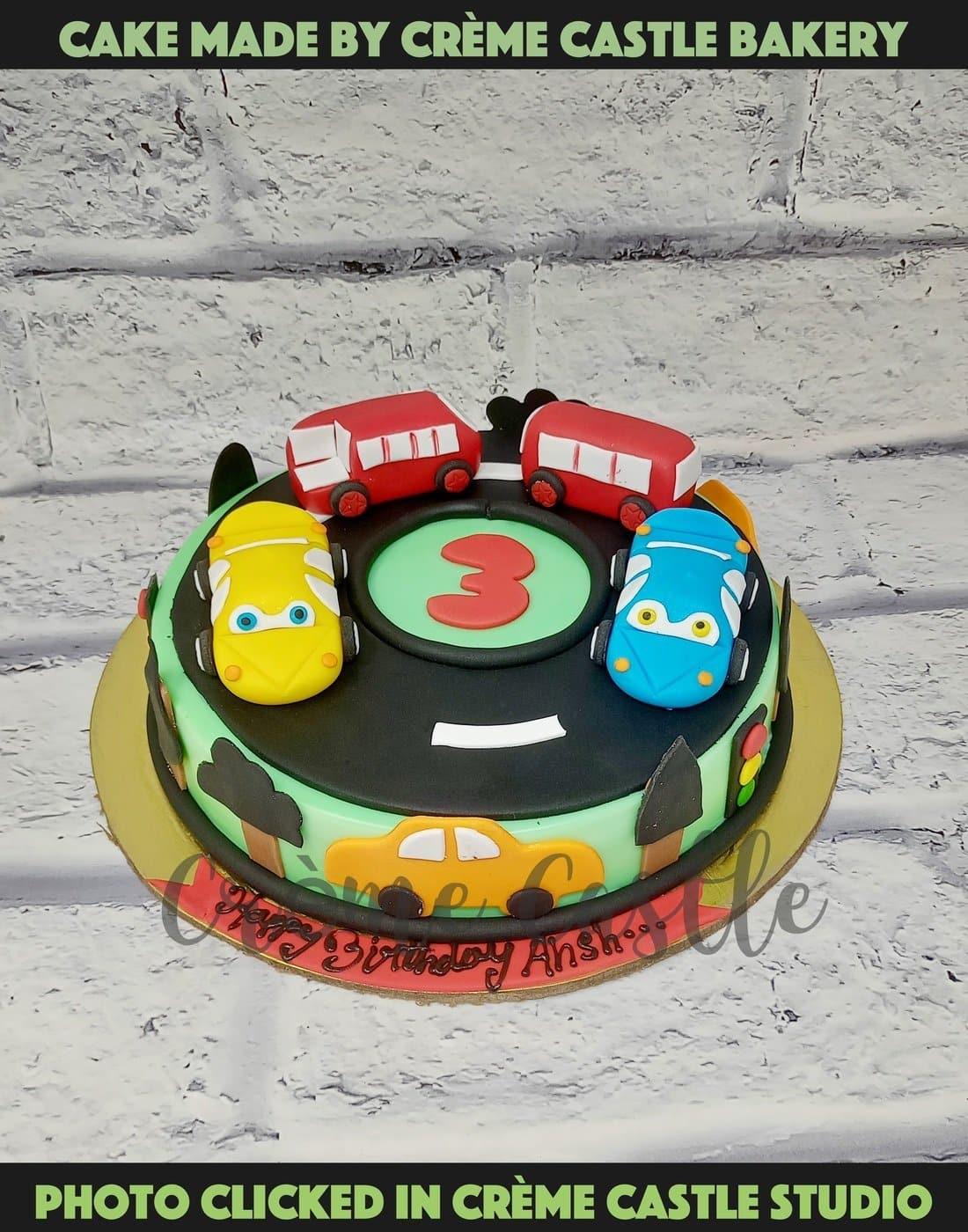 CAR TOYS FONDANT CAKE – Brown Bear Bakers