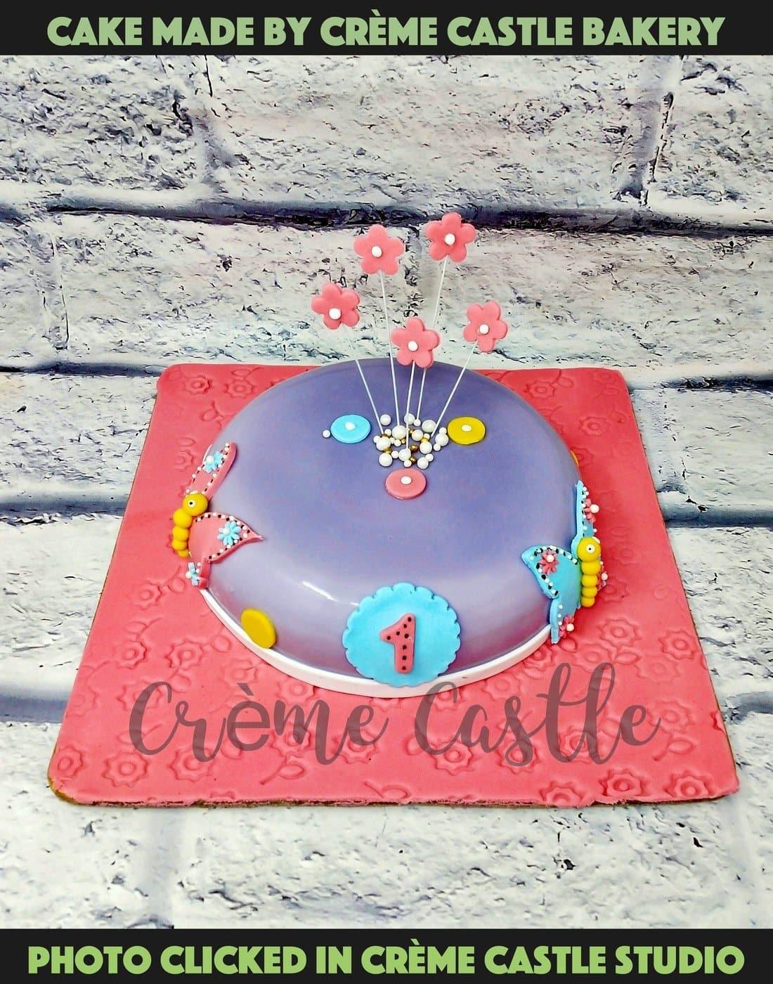 Purple Butterfly Cake - Creme Castle