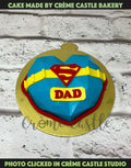 Superman Dad Heart Pinata Cake