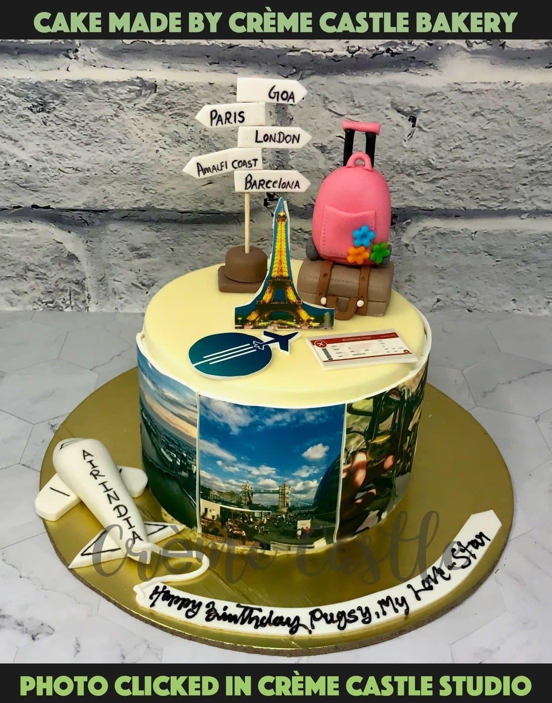 Euro Travel Cake. Farewell theme Cake. Noida & Gurgaon