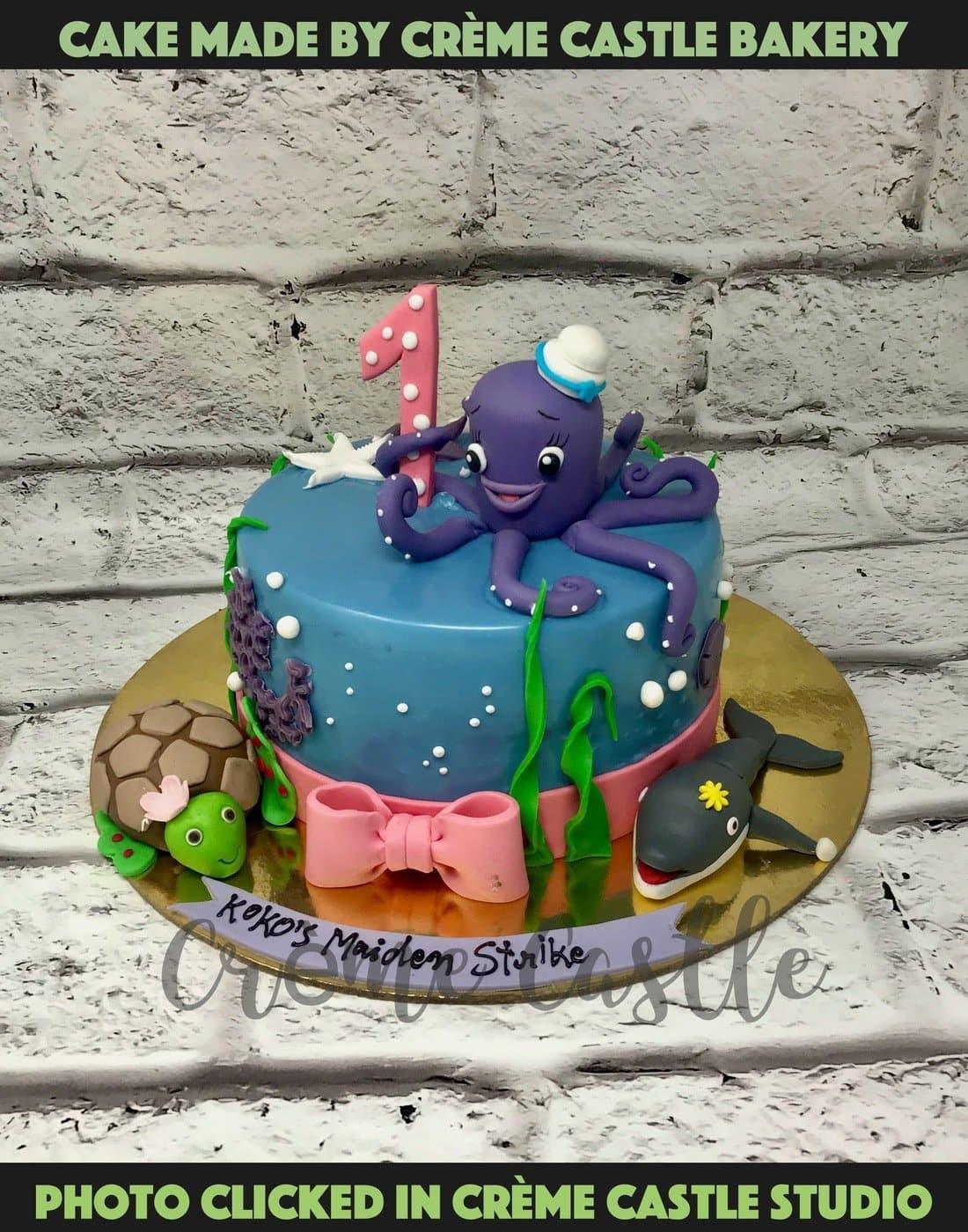Octopus Design Cake - Creme Castle
