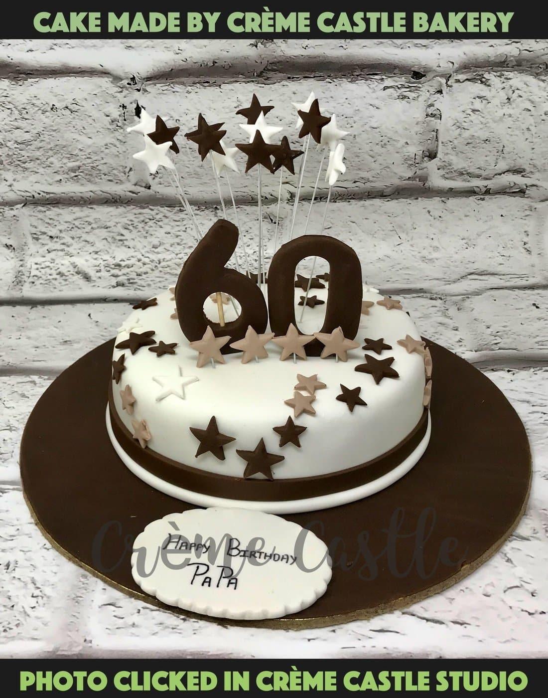 Starry 60 Design Cake - Creme Castle
