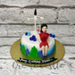 Hilly Travel Design Cake - Creme Castle