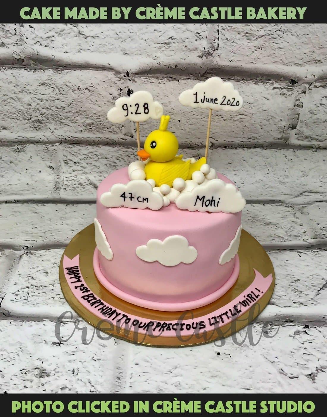 Donald Duck and Chipmunks Snowy Birthday Cake