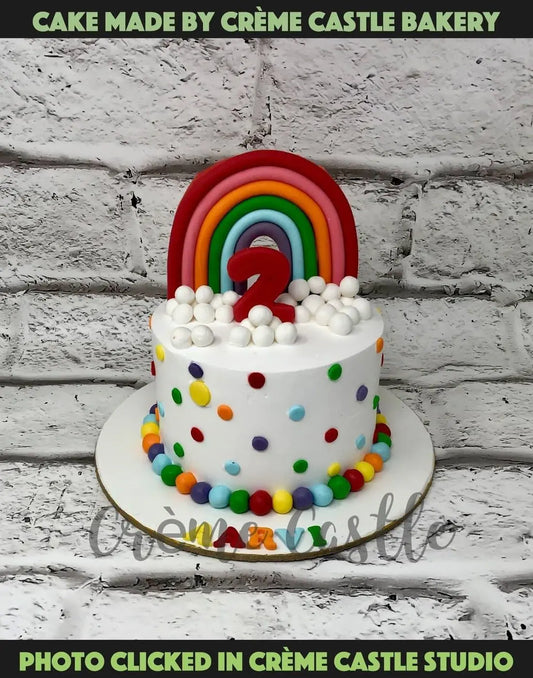 Multi Color Rainbow Design Cake - Creme Castle