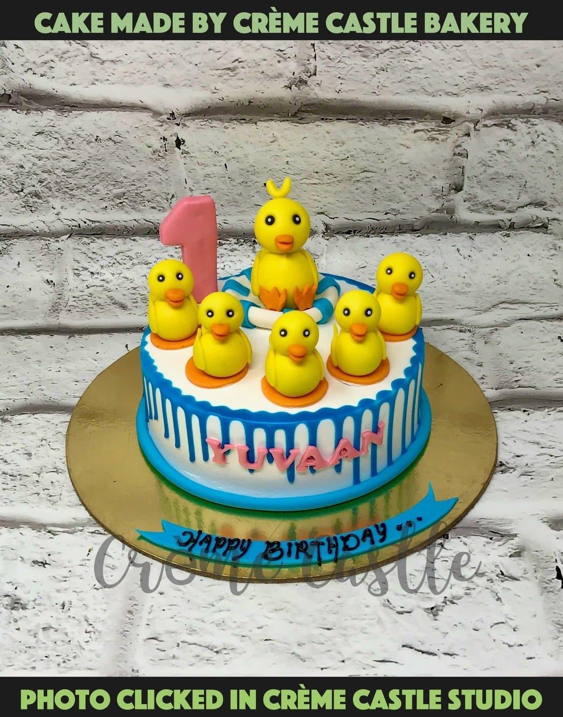 Duck Family Design Cake - Creme Castle