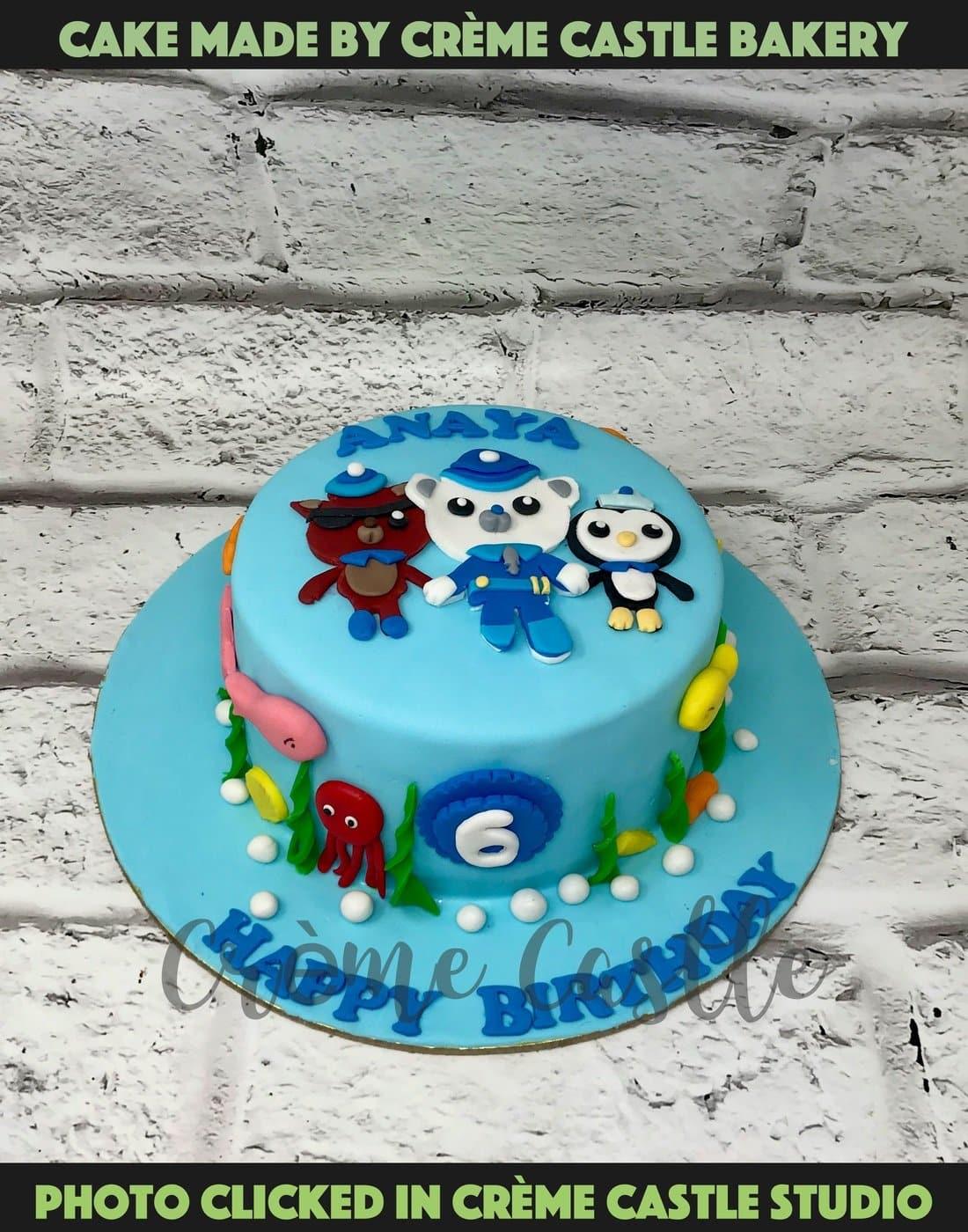 8Pcs / Set Octonauts Action Figures Toys Birthday Gift + Seabed animals  (24pcs) cake decoration toppers + 1PC Cake Decor Flag