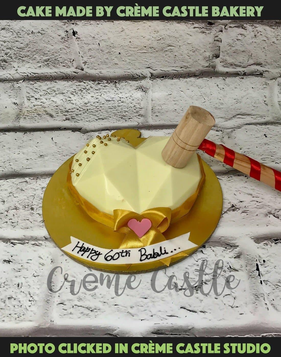 White Pinata Design Cake - Creme Castle