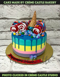 Multicolour Drip Cone Design Cake