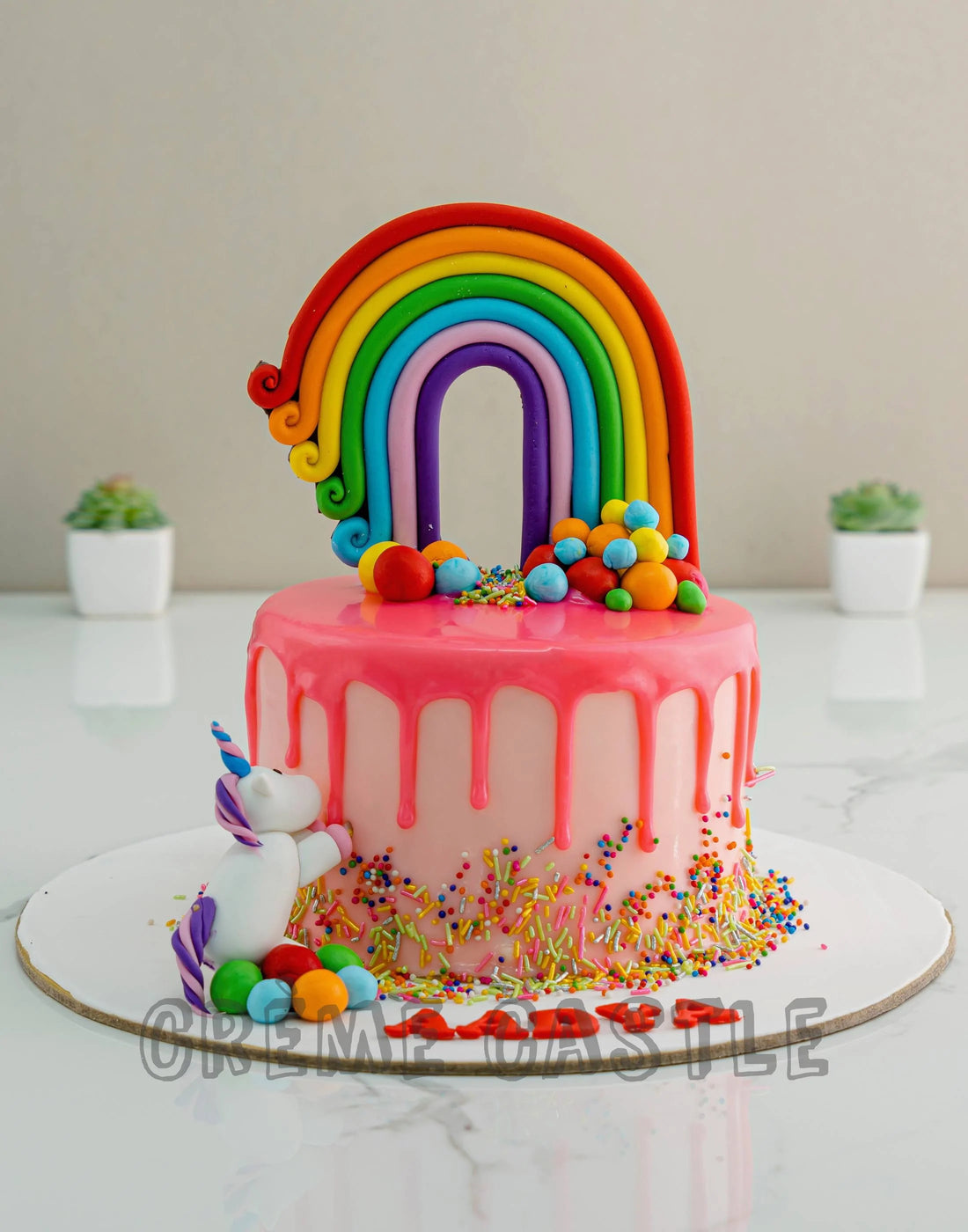 Unicorn Theme Cake in Pink by Creme Castle