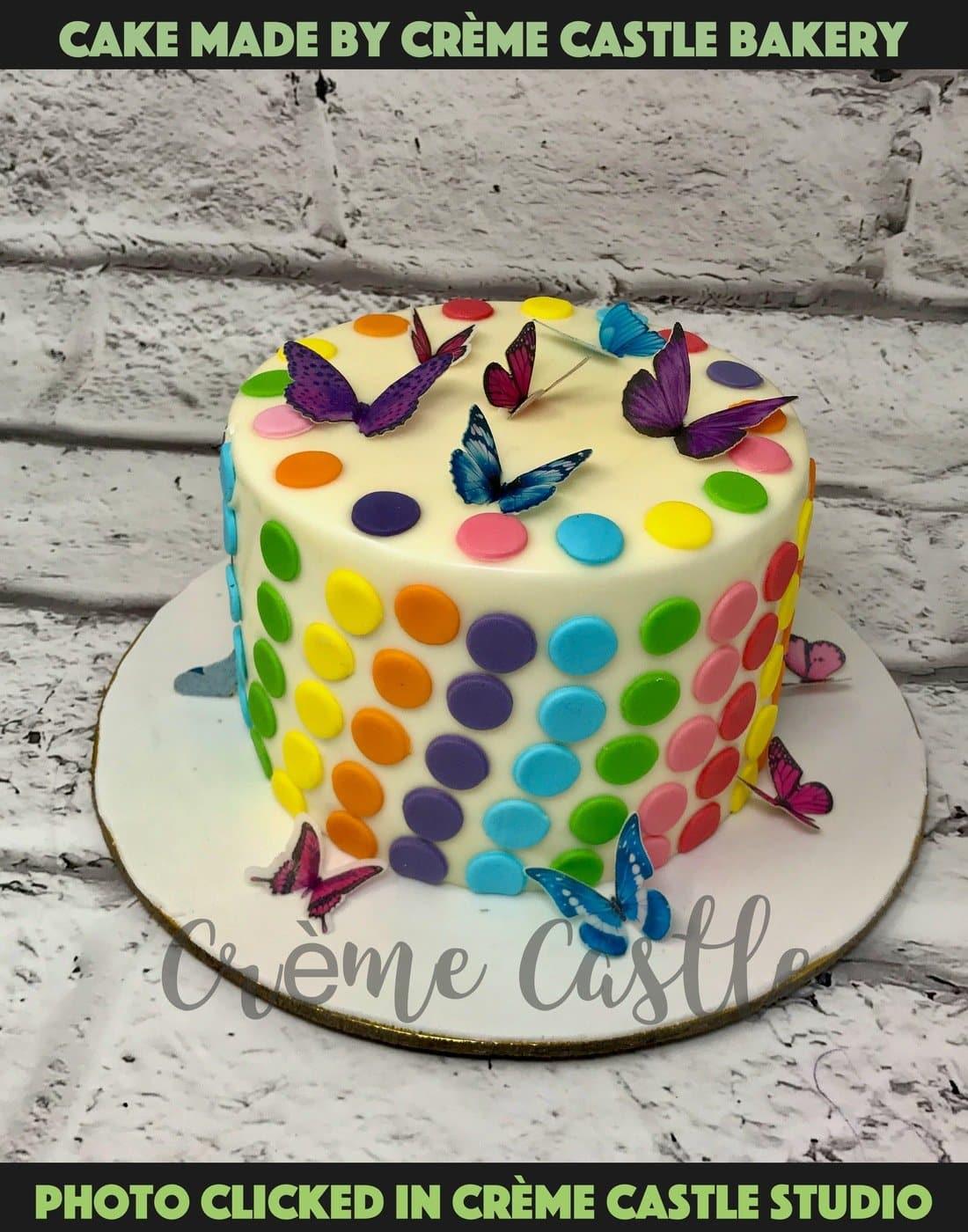 Multicolour Butterfly Design Cake - Creme Castle