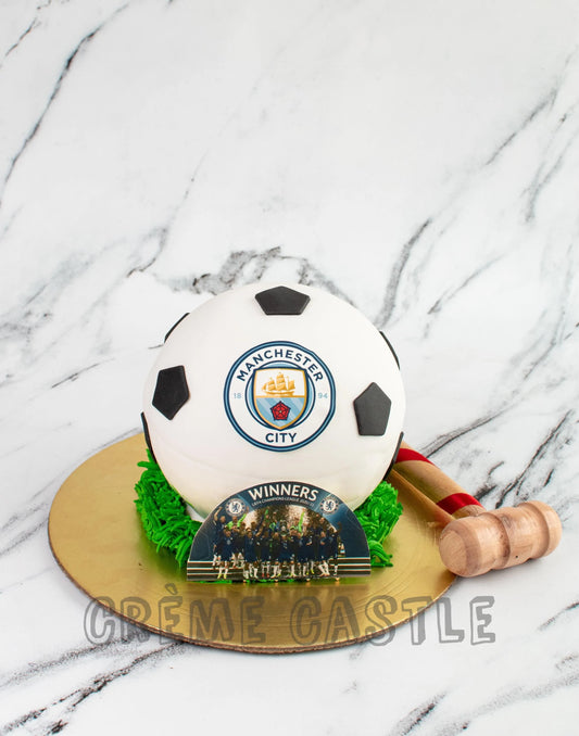 Football Shape Cake in Pinata by Creme Castle