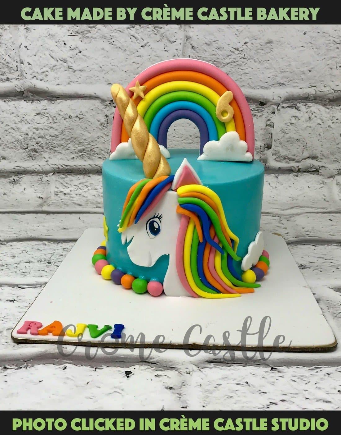 Beautiful Unicorn Design Cake - Creme Castle