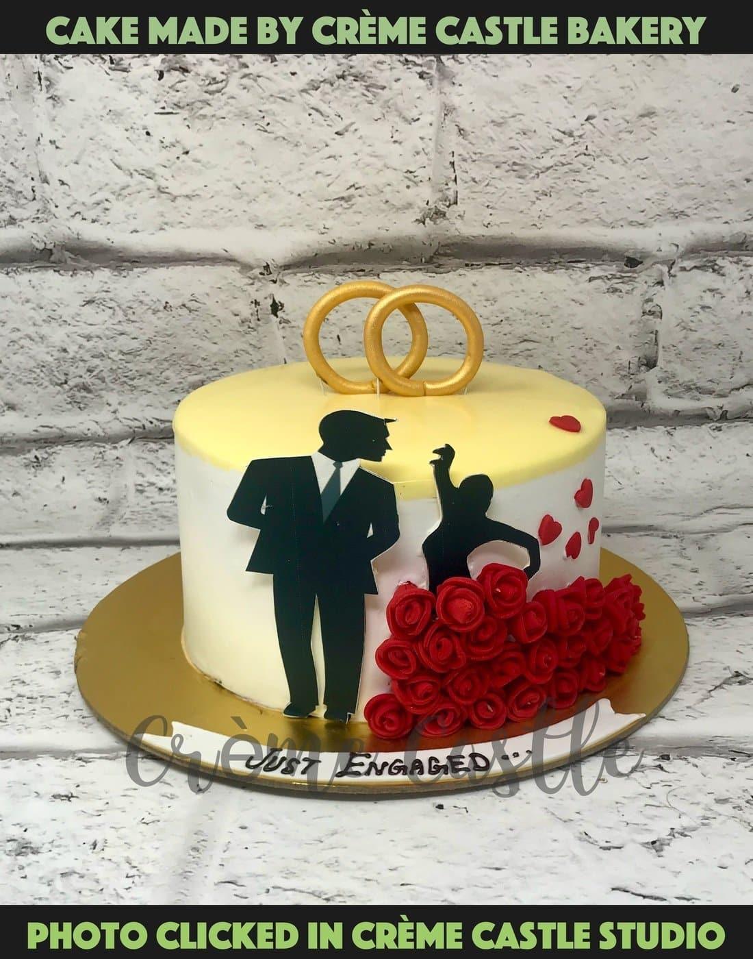 Wedding Ring Design Cake - Creme Castle