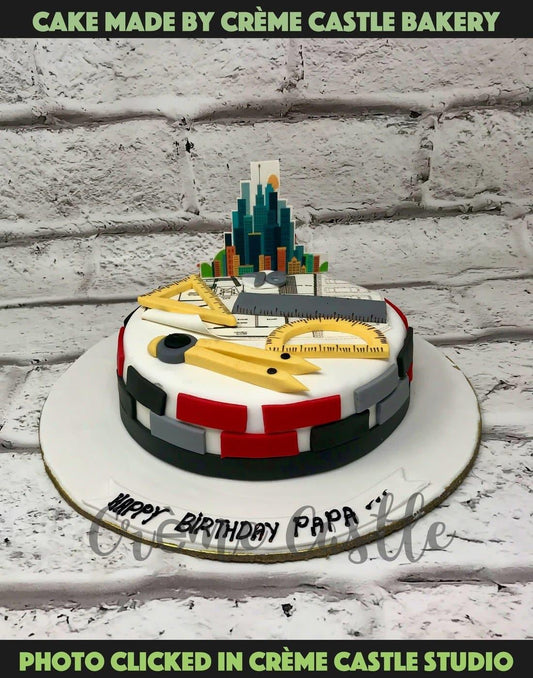 Architect Theme Cake with Scale by Creme Castle