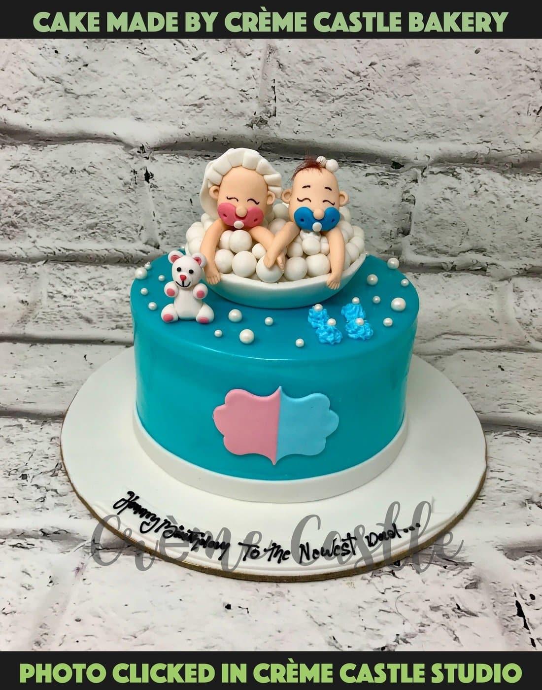 Colorful Decoration Of A First Year Birthday Cake For Twins Happy Birthday  White Pink Blue Colors Stock Photo - Download Image Now - iStock