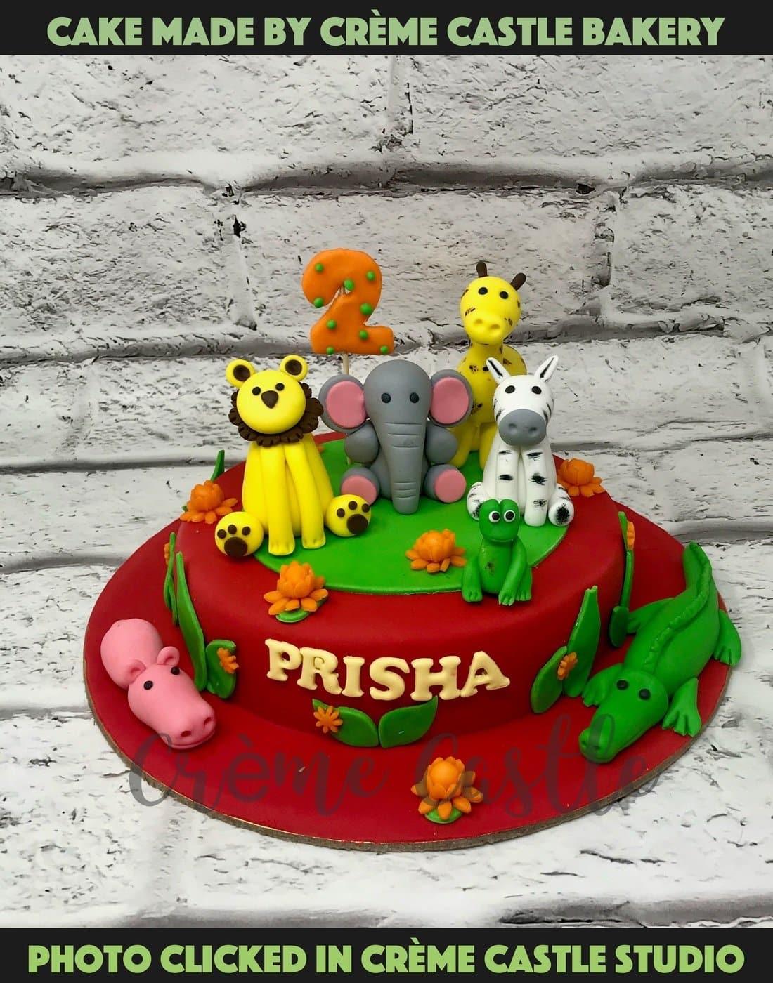 pastelvilla - Repeat design...Jungle theme 2 tier cake for the first b'day  of Niharika baby Dm/call for orders 8848585892 . . . #cakesofinstagram  #homebakerkochi #cochin #foodtalkindia #eatkochieat #kochi #kerala  #joyofbaking #cake #passionatebaker #