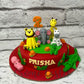Red Jungle Design Cake - Creme Castle