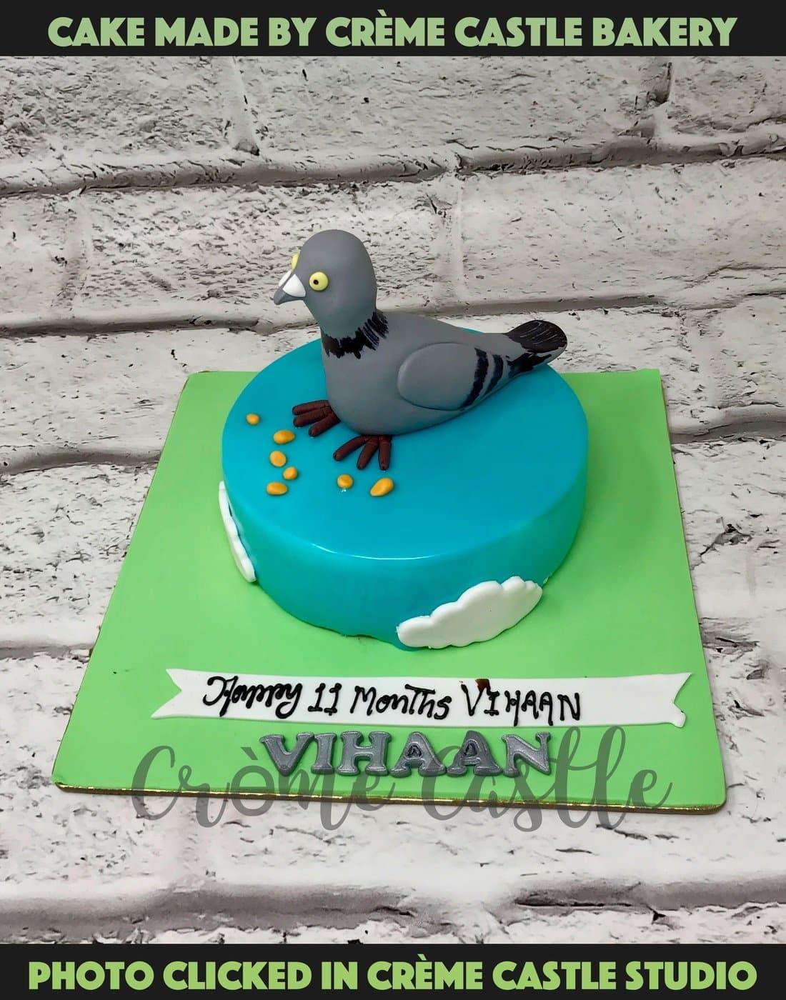 Pigeon Design Cake - Creme Castle