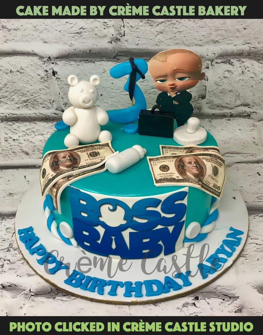 Boss Baby Money Design Cake - Creme Castle