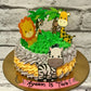 Jungle Cream Animals Cake. Monkey Theme Cake. Noida & Gurgaon