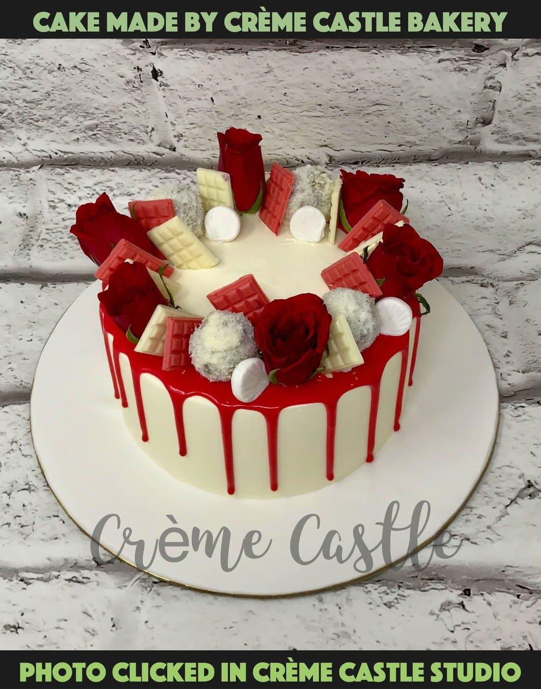 Red chocolate Design Cake - Creme Castle