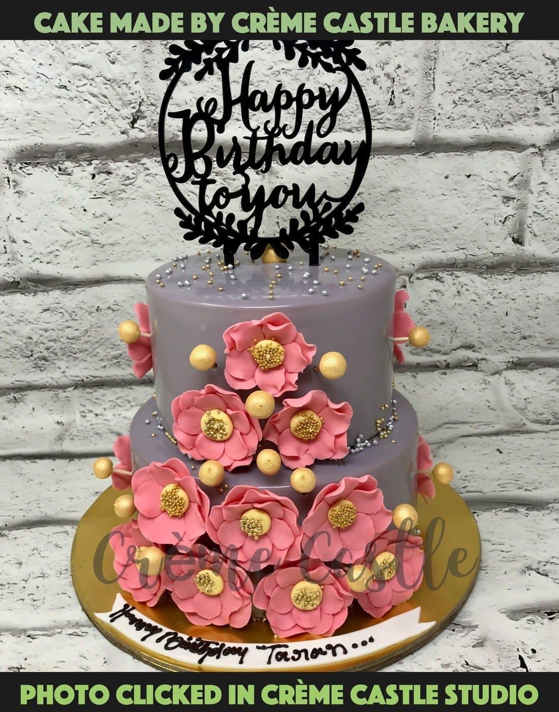Grey Pink Cake. Wedding Cake. Engagement Cake. Noida Gurgaon