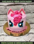 Pink Unicorn Face Design Cake