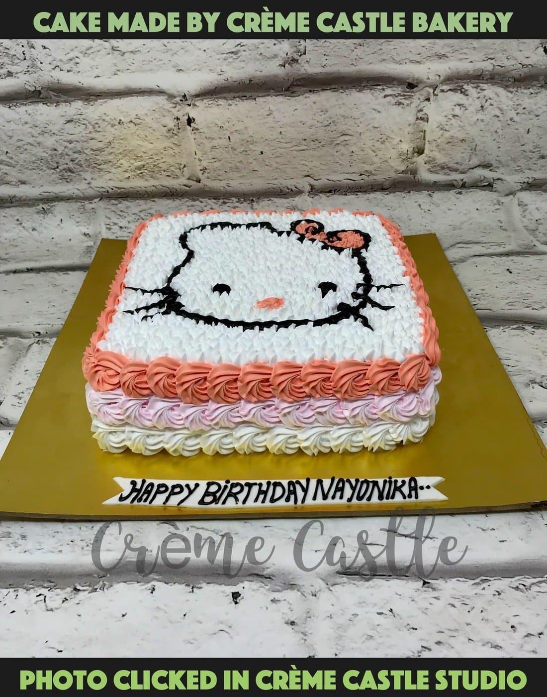 Hello Kitty Face Design Cake - Creme Castle