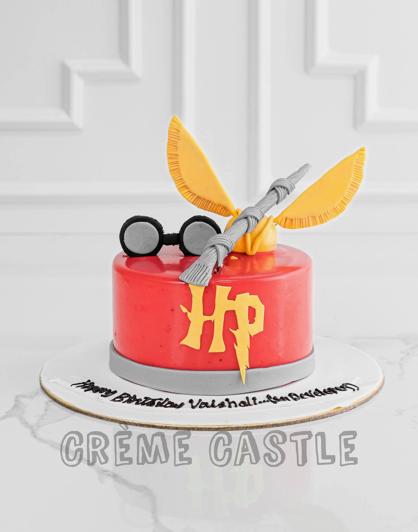 Harry Potter Red Cake. Wand Snitch Cake. Noida & Gurgaon