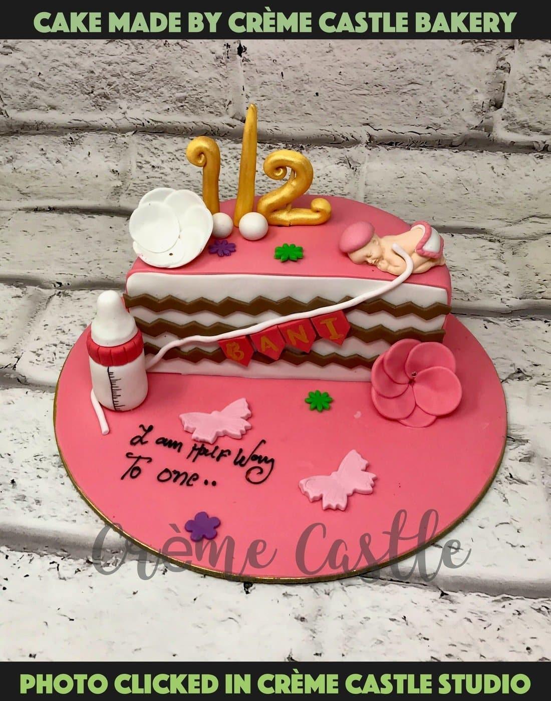 Half Birthday Toddler Design Cake - Creme Castle