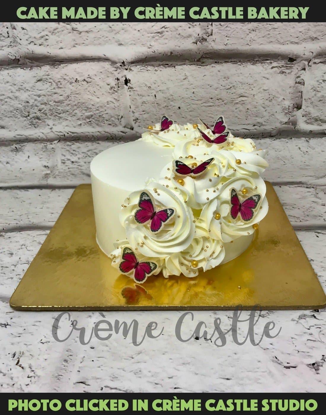 Rosette cake , whipped cream cake for a 1st birthday | Cream cake, Whipped cream  cakes, Rosette cake