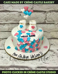 Baby Shower Hearts Design Cake