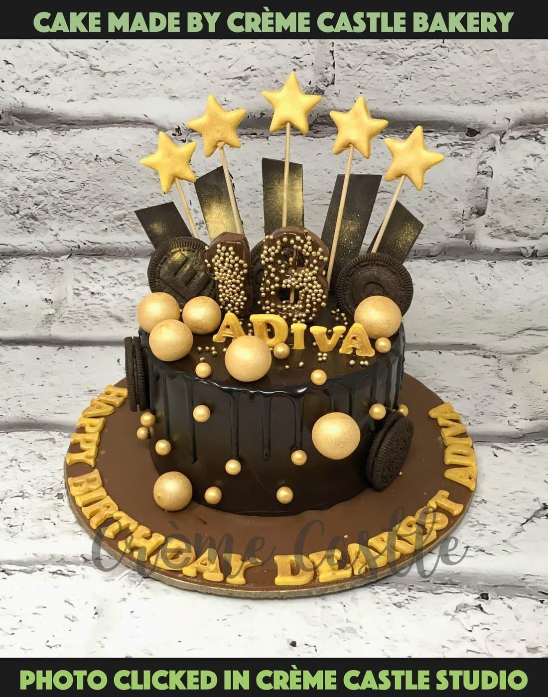 Chocolate Gold Sin Design Cake - Creme Castle