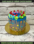 Multi Color Drip Design Cake