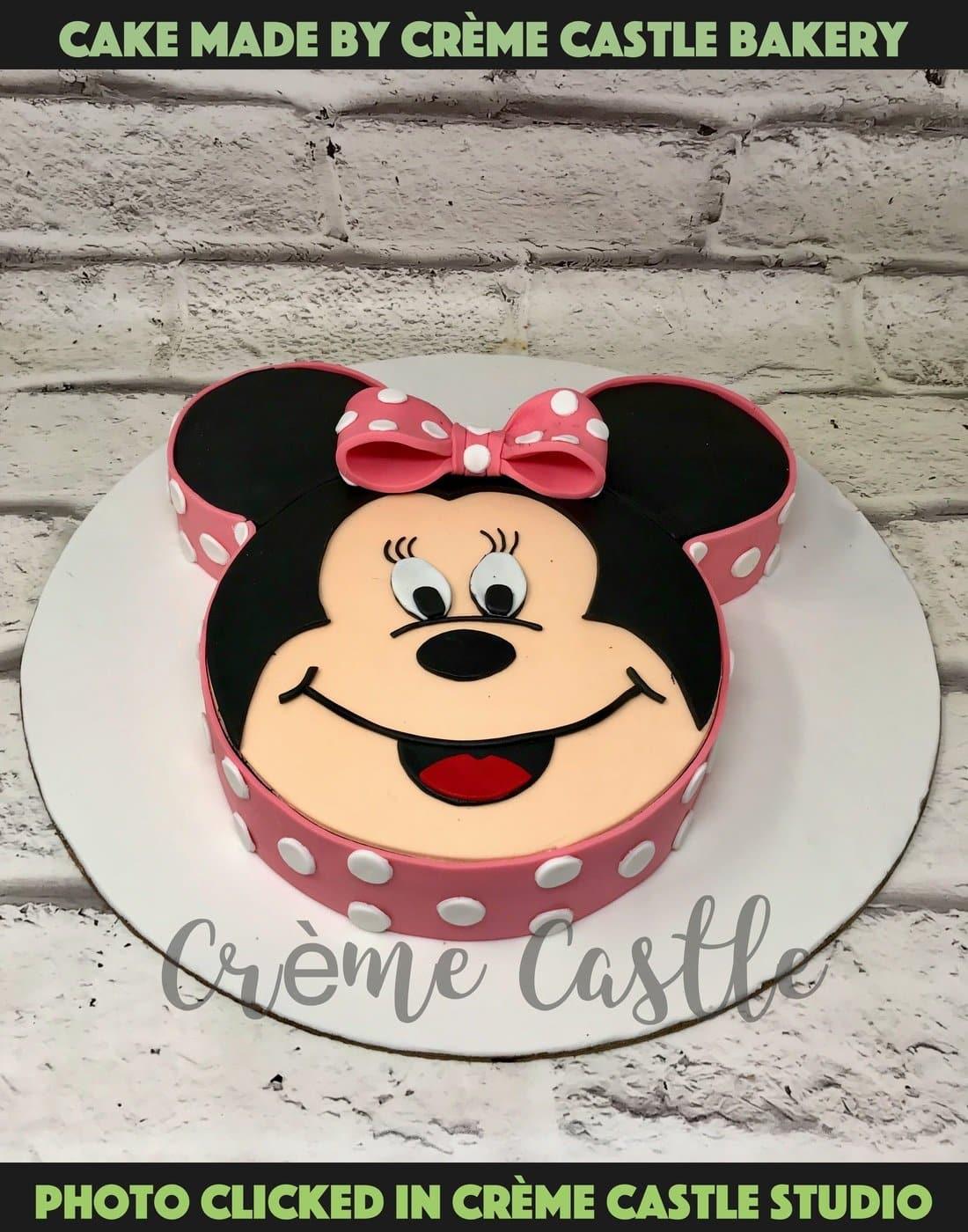 Minnie Face  Design Cake - Creme Castle