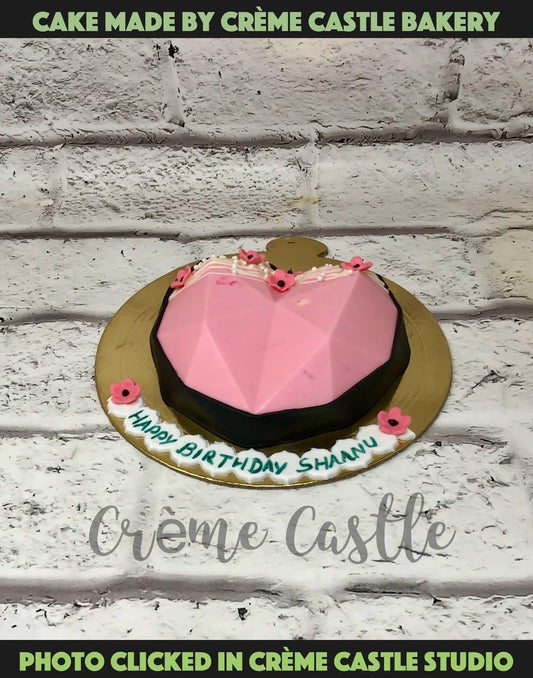 Pink Heart Pinata Design Cake - Creme Castle