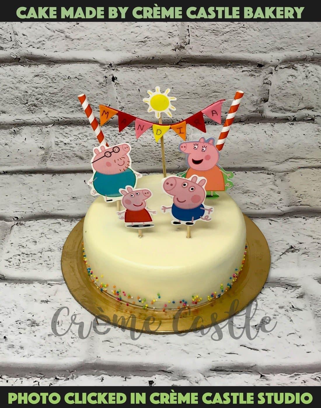Peppa Pig Family Photo Cake. Birthday Cakes for Kids. Noida & Gurgaon